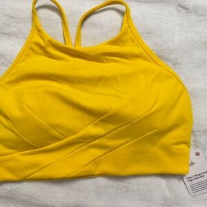 Lululemon Flow Y Wrap-Front High-Neck Bra Yellow NWT Size 6
